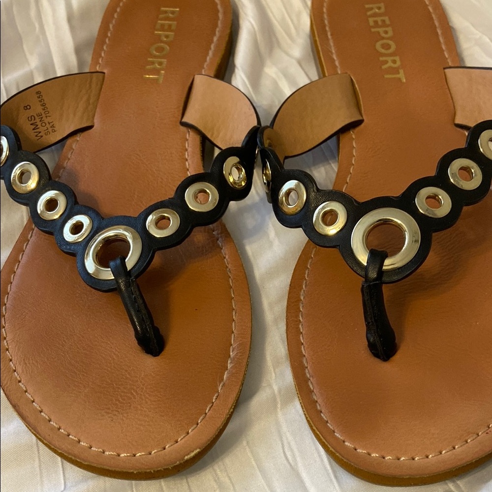 Report Women's Black and White Sandals - Picture 3 of 4